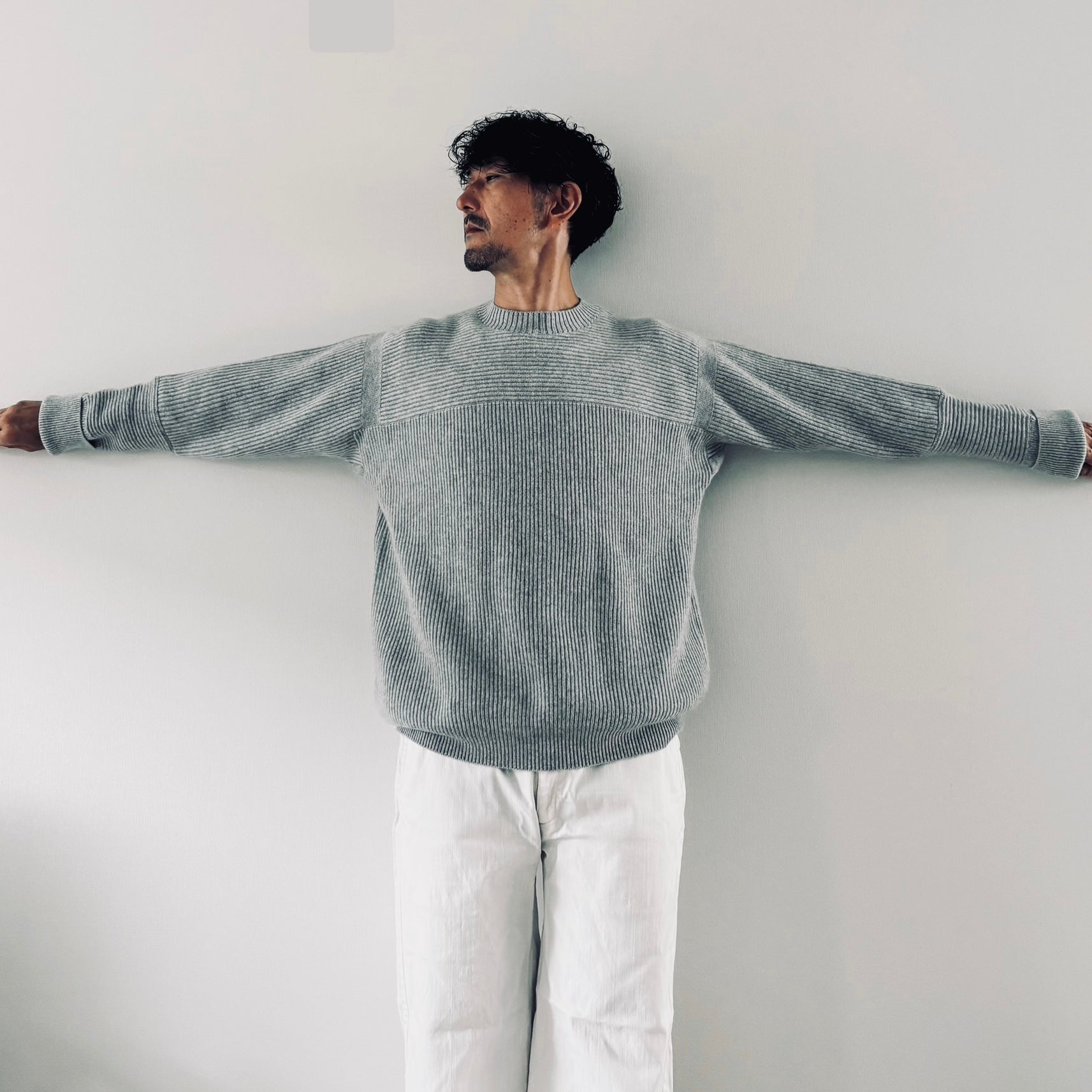 cleaveland <br> "The new world" <br> C/pullover long sleeve l,gray Pure cashmere