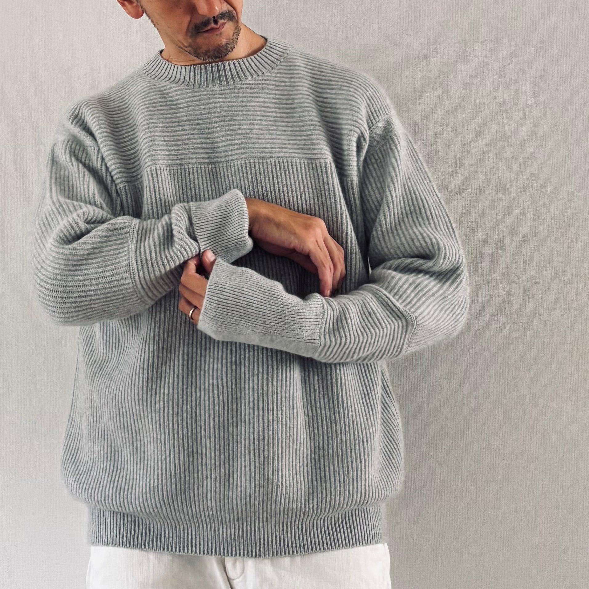 cleaveland <br> "The new world" <br> C/pullover long sleeve l,gray Pure cashmere