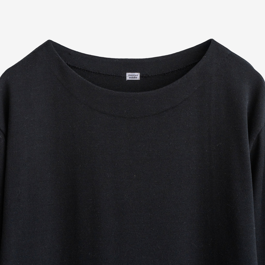 cleaveland <br>     ”Out of everywhere”  <br>   C/pullover Half sleeve     Silk Knit Black