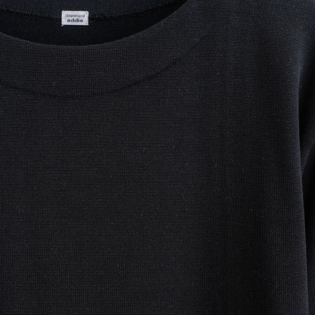 cleaveland <br>     ”Out of everywhere”  <br>   C/pullover Half sleeve     Silk Knit Black