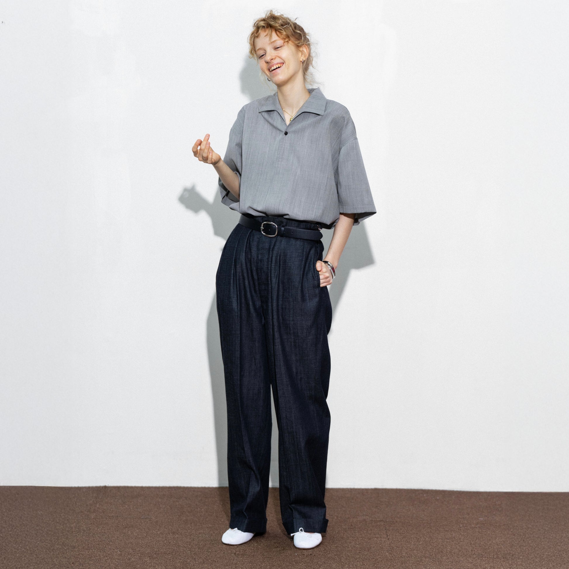 cleaveland×BELLA MOLNAR <br> : to order <br>  “Aunt’s blouse originals s/sleeve“ ice wool