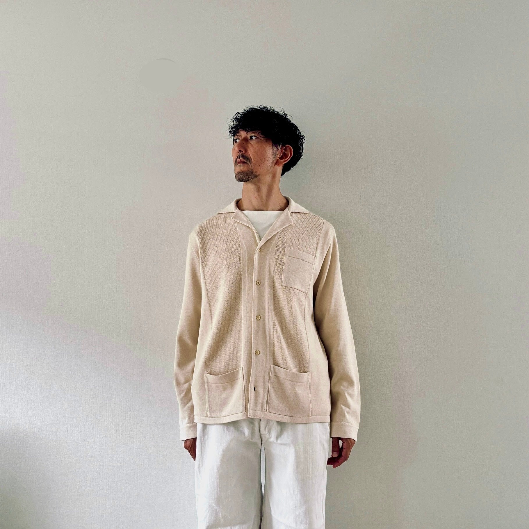 cleaveland <br> "The new world" <br> OC/cardigan long sleeve Raw white