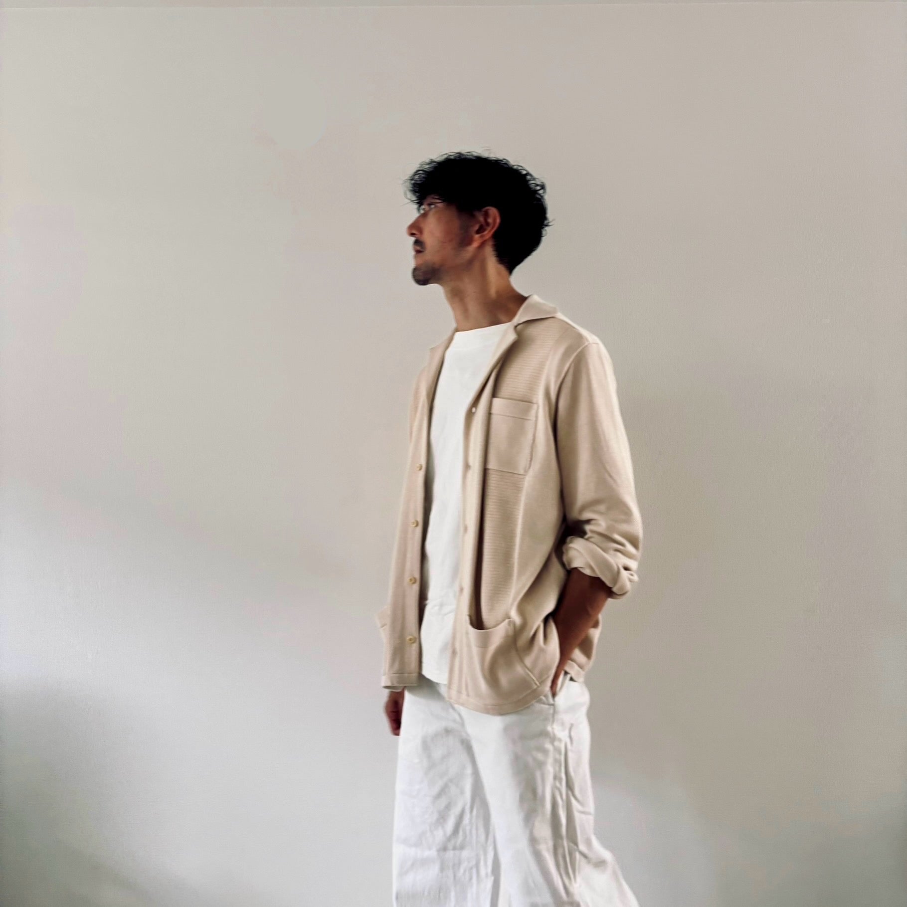 cleaveland <br> "The new world" <br> OC/cardigan long sleeve Raw white
