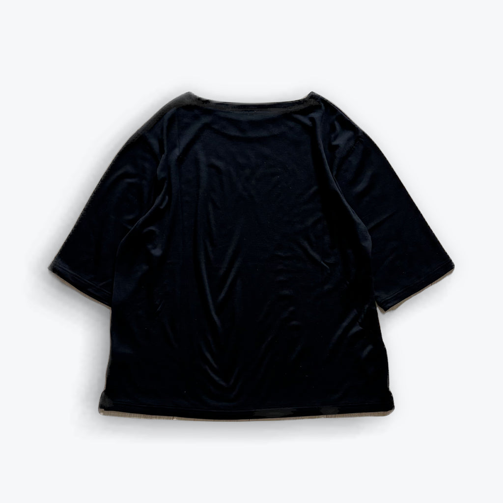 cleaveland    <br>  ”Out of everywhere”  <br>  C/pullover Half sleeve Wool jersey Black